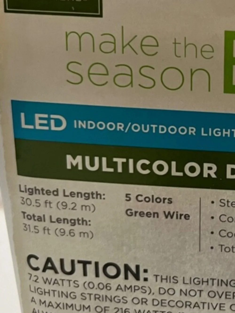Living Solution 150 LED Warm Multicolor Diamond Cut Lights 30.5FT Indoor/Outdoor